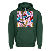 Sports Green physics seamless pattern Zipper Hoodie - BundleAndBundleShop