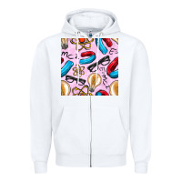 White physics seamless pattern Zipper Hoodie - BundleAndBundleShop