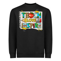 Black teach love inspire Heavyweight Sweatshirt - texasbilliewilder