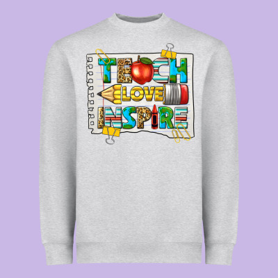 Teach Love Inspire Heavyweight Sweatshirt Designed By Texasbilliewilder