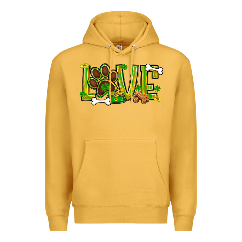 St. Patrick's Day Love Dog Paw Premium Hoodie by BundleAndBundleShop | Teevron