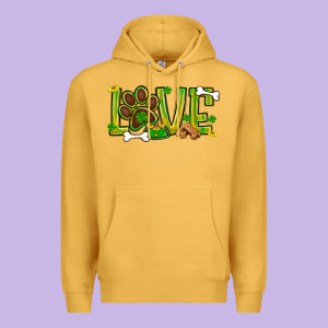 St. Patrick's Day Love Dog Paw Premium Hoodie Designed By Bundleandbundleshop
