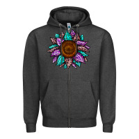 Charcoal Heather sunflower leopard color Zipper Hoodie - JahusDesignShop