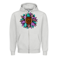 Dove Grey sunflower leopard color Zipper Hoodie - JahusDesignShop