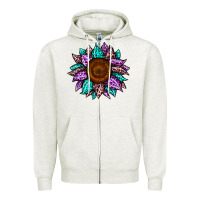 Oatmeal Heather sunflower leopard color Zipper Hoodie - JahusDesignShop