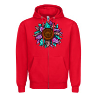 Red sunflower leopard color Zipper Hoodie - JahusDesignShop