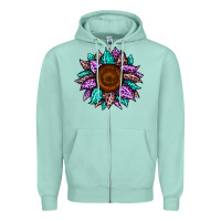 Seafoam sunflower leopard color Zipper Hoodie - JahusDesignShop