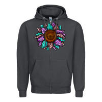 Smoke sunflower leopard color Zipper Hoodie - JahusDesignShop