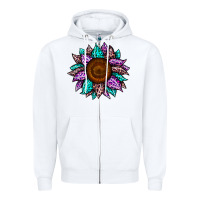White sunflower leopard color Zipper Hoodie - JahusDesignShop