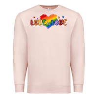 Pale Pink love is love lgbtq Premium Sweatshirt - MaliasSmallBusiness