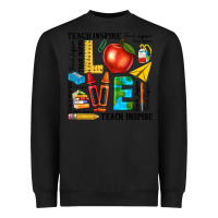 Black teach love inspire teacher Heavyweight Sweatshirt - texasbilliewilder