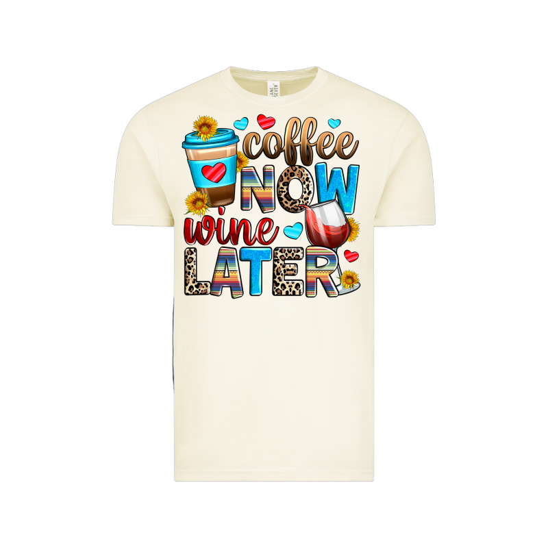Coffee Now Wine Later Vintage Tee by Zillion Design Studio | Teevron