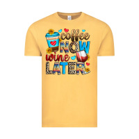 Vintage Mustard coffee now wine later Vintage Tee - Zillion Design Studio