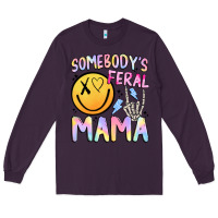 Plum somebody's feral mama Long Sleeve Tee - JahusDesignShop