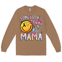 Toasted Coconut somebody's feral mama Long Sleeve Tee - JahusDesignShop