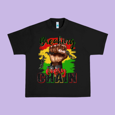 Breaking Every Chain Juneteenth Urban Heavy Tee Designed By Zillion Design Studio