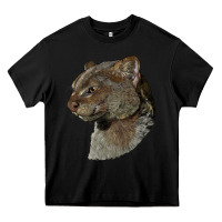 Black Jaguarundi Head Heavy Core Tee - LillyAllenDesigns