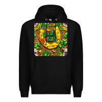 Black St. Patricks good luck with cow digital paper Premium Hoodie - BundleAndBundleShop