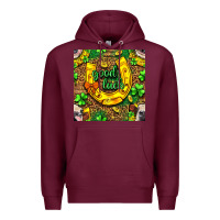 Burgundy St. Patricks good luck with cow digital paper Premium Hoodie - BundleAndBundleShop