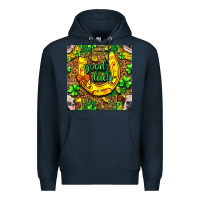 Navy St. Patricks good luck with cow digital paper Premium Hoodie - BundleAndBundleShop