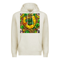 Oatmeal Heather St. Patricks good luck with cow digital paper Premium Hoodie - BundleAndBundleShop