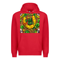 Red St. Patricks good luck with cow digital paper Premium Hoodie - BundleAndBundleShop