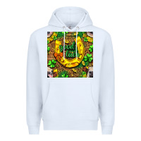 White St. Patricks good luck with cow digital paper Premium Hoodie - BundleAndBundleShop