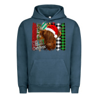 Pigment Midnight Navy Merry Christmas Cow Urban Hoodie - Bettercallsaul