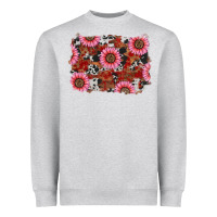 Heather Grey valentine's day sunflowers leopard cowhide background Heavyweight Sweatshirt - RanaPortraitStore