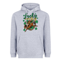 Heather Grey lucky cowboy Heavyweight Hoodie - MaliasSmallBusiness