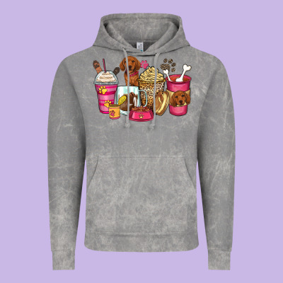 Dachshund Coffee Cups Vintage Hoodie Designed By Zillion Design Studio