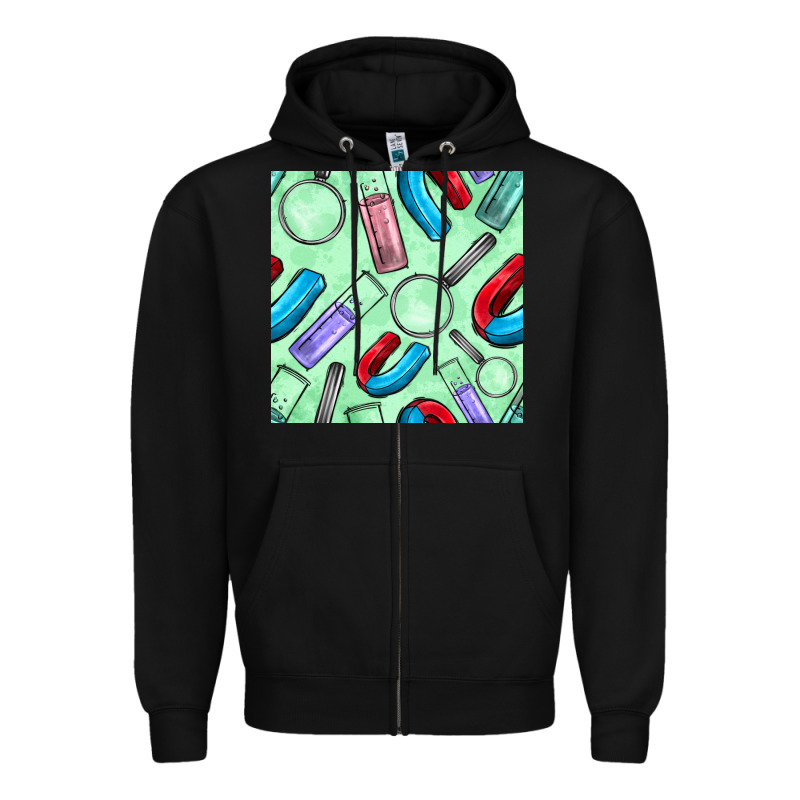 Sciences Seamless Pattern Zipper Hoodie by BundleAndBundleShop | Teevron