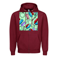 Burgundy sciences seamless pattern Zipper Hoodie - BundleAndBundleShop