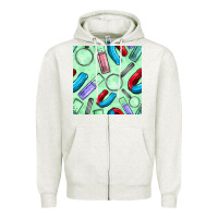 Oatmeal Heather sciences seamless pattern Zipper Hoodie - BundleAndBundleShop