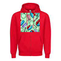 Red sciences seamless pattern Zipper Hoodie - BundleAndBundleShop