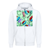 White sciences seamless pattern Zipper Hoodie - BundleAndBundleShop