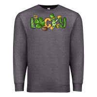 Charcoal Heather lucky st patrick s day Premium Sweatshirt - MaliasSmallBusiness