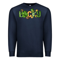 Navy lucky st patrick s day Premium Sweatshirt - MaliasSmallBusiness
