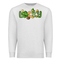 Oatmeal Heather lucky st patrick s day Premium Sweatshirt - MaliasSmallBusiness
