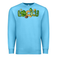 Ocean Blue lucky st patrick s day Premium Sweatshirt - MaliasSmallBusiness