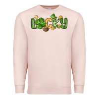 Pale Pink lucky st patrick s day Premium Sweatshirt - MaliasSmallBusiness