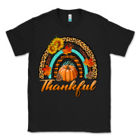 Black thankful pumpkin rainbow Classic Tee - BundleAndBundleShop