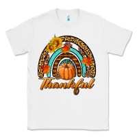 White thankful pumpkin rainbow Classic Tee - BundleAndBundleShop