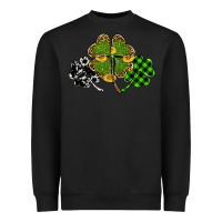 Black st patricks day shamrock gold Heavyweight Sweatshirt - RanaPortraitStore
