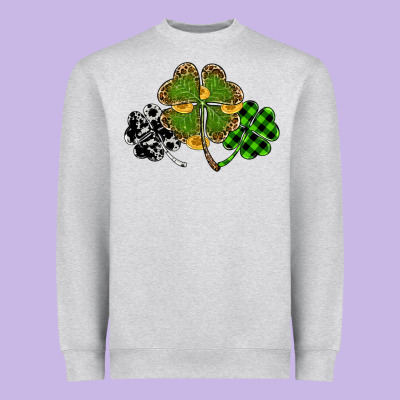 St Patricks Day Shamrock Gold Heavyweight Sweatshirt Designed By Ranaportraitstore