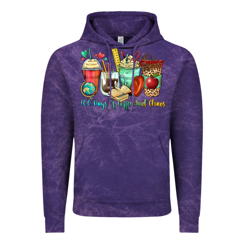 100 Days Of Coffee And Chaos Coffee Cups Vintage Hoodie by Zillion Design Studio | Teevron