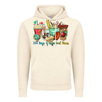Vintage Artic 100 days of coffee and chaos coffee cups Vintage Hoodie - Zillion Design Studio