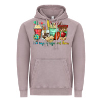 Vintage Zinc 100 days of coffee and chaos coffee cups Vintage Hoodie - Zillion Design Studio