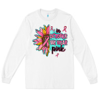 White sunflower in october we wear pink Long Sleeve Tee - AdoDesignShop