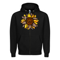 Black sunflower leopard Zipper Hoodie - JahusDesignShop